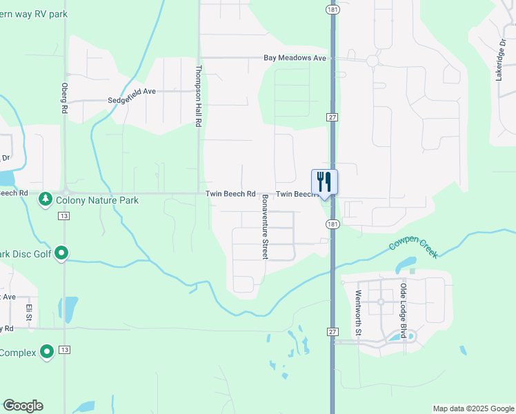 map of restaurants, bars, coffee shops, grocery stores, and more near 727 Amador Avenue in Fairhope