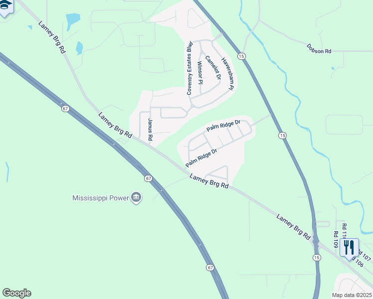 map of restaurants, bars, coffee shops, grocery stores, and more near 5003 Palmetto Cove in Biloxi