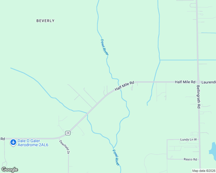 map of restaurants, bars, coffee shops, grocery stores, and more near 6050 Half Mile Road in Theodore