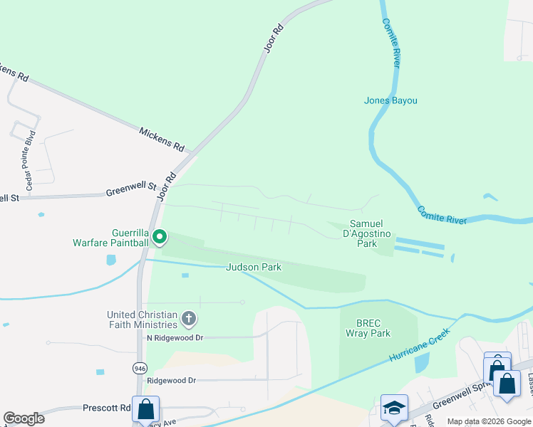 map of restaurants, bars, coffee shops, grocery stores, and more near 9818 El Scott Avenue in Baton Rouge