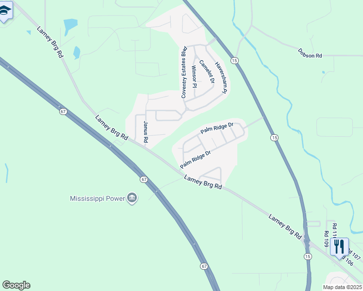 map of restaurants, bars, coffee shops, grocery stores, and more near 5003 Palmetto Cove in Biloxi