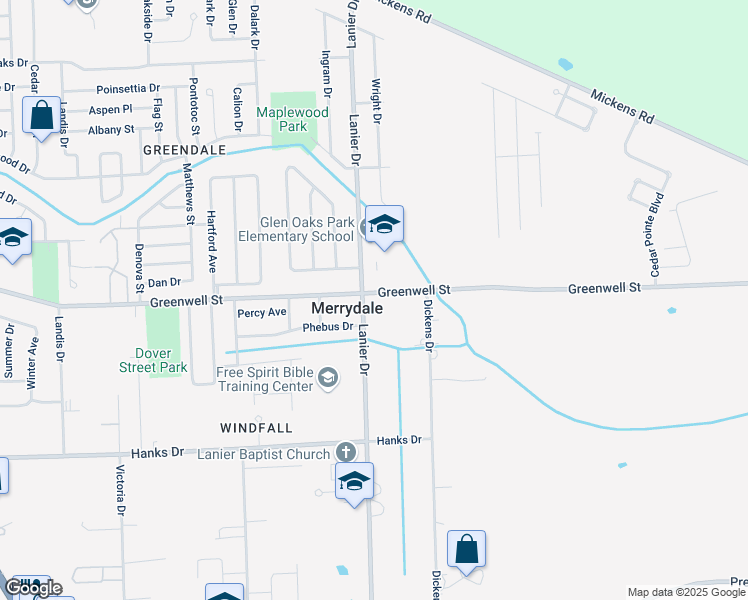 map of restaurants, bars, coffee shops, grocery stores, and more near 5552 Lanier Drive in Baton Rouge