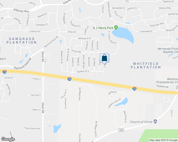 map of restaurants, bars, coffee shops, grocery stores, and more near 3200 Mound Drive in Tallahassee