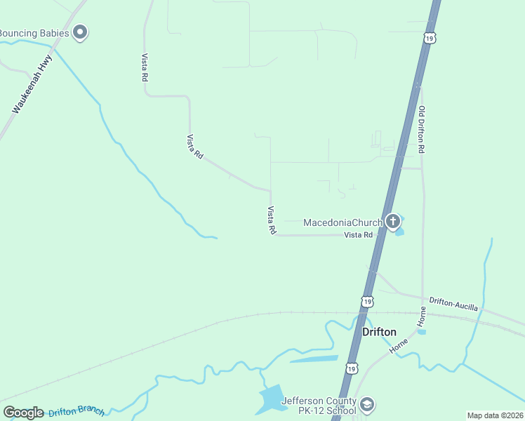 map of restaurants, bars, coffee shops, grocery stores, and more near 621 Vista Road in Monticello