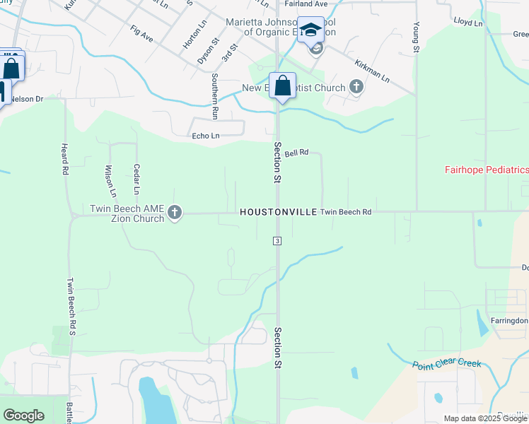 map of restaurants, bars, coffee shops, grocery stores, and more near 6925 Twin Beech Road in Fairhope