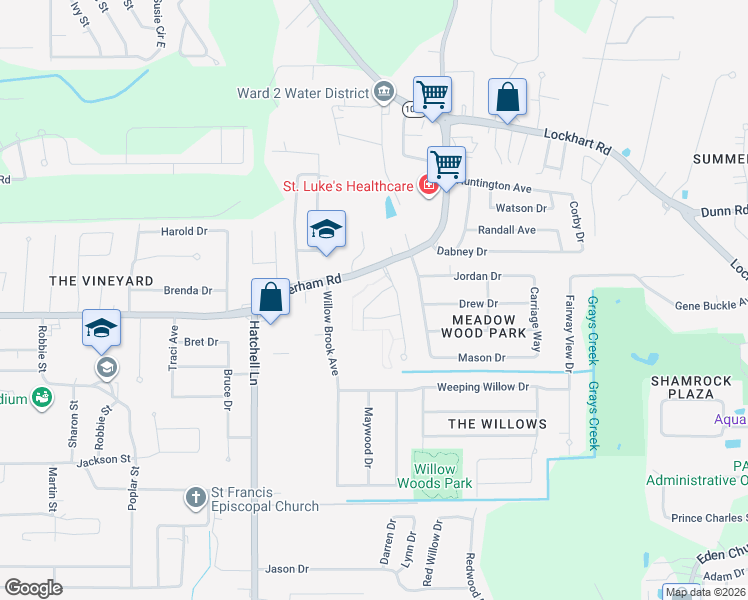 map of restaurants, bars, coffee shops, grocery stores, and more near 1139 Cockerham Road in Denham Springs