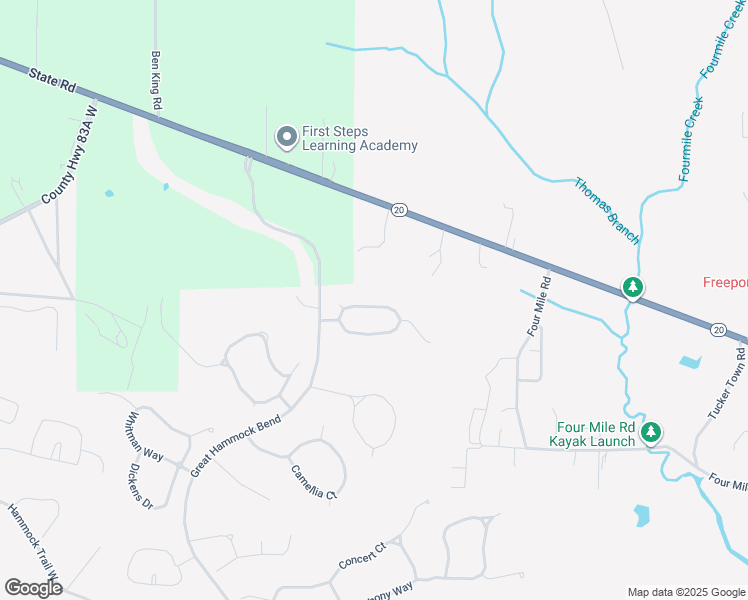 map of restaurants, bars, coffee shops, grocery stores, and more near 336 Whispering Way in Freeport