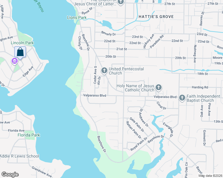 map of restaurants, bars, coffee shops, grocery stores, and more near 1309 Dogwood Avenue in Niceville