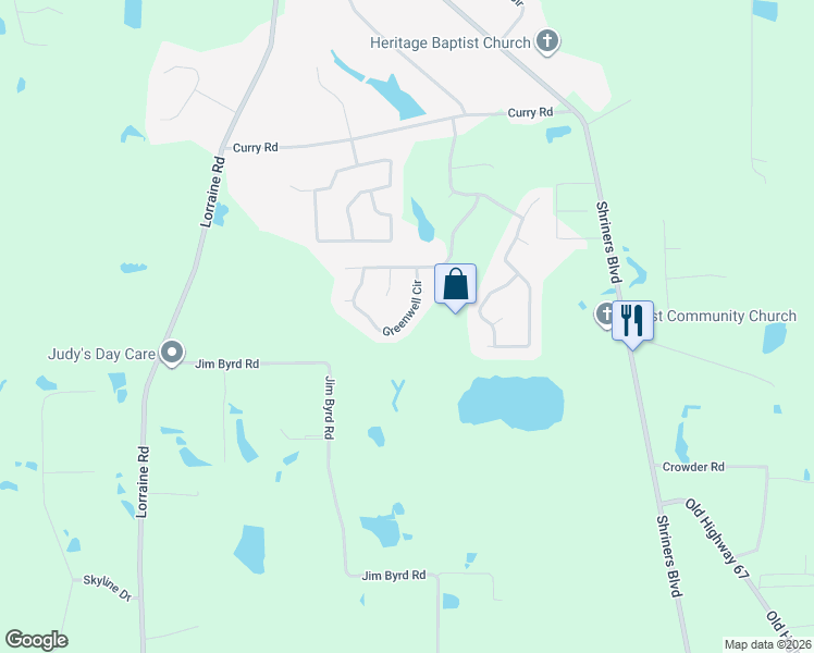 map of restaurants, bars, coffee shops, grocery stores, and more near 15049 Greenwell Cir in Biloxi