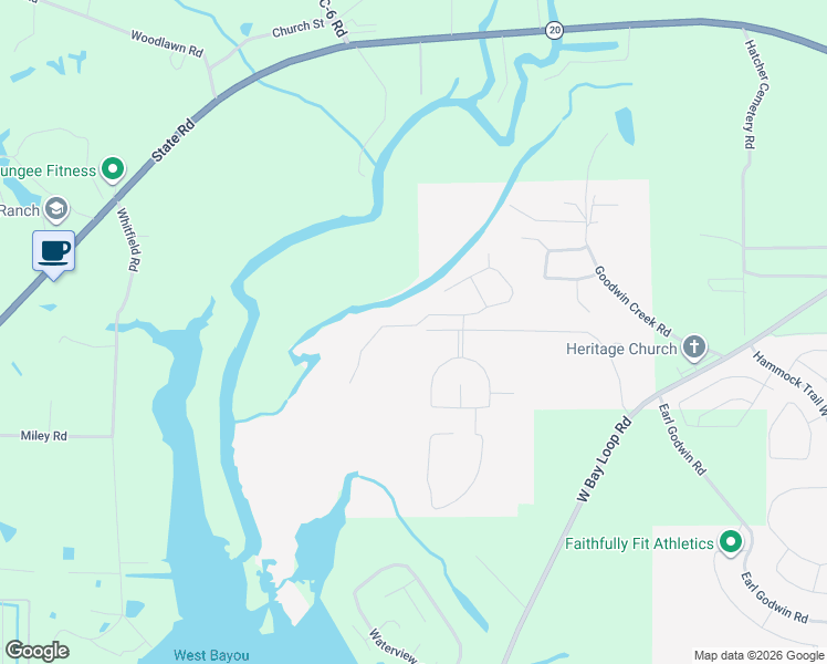 map of restaurants, bars, coffee shops, grocery stores, and more near J Hunter's Way South in Freeport