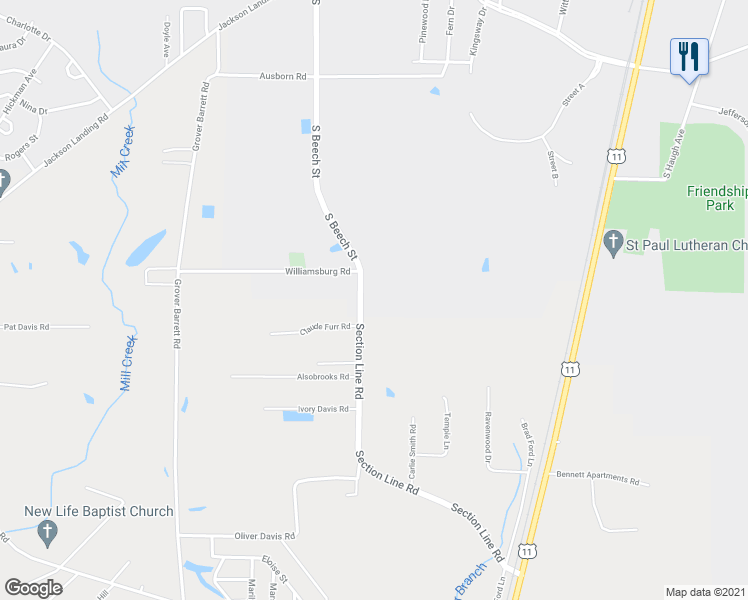 map of restaurants, bars, coffee shops, grocery stores, and more near 1569 South Beech Street in Picayune