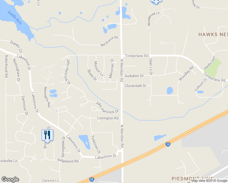 map of restaurants, bars, coffee shops, grocery stores, and more near 3363 Argonaut Drive in Tallahassee
