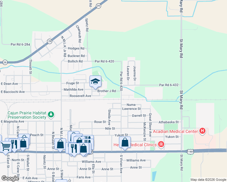 map of restaurants, bars, coffee shops, grocery stores, and more near 922a North Vivian Avenue in Eunice