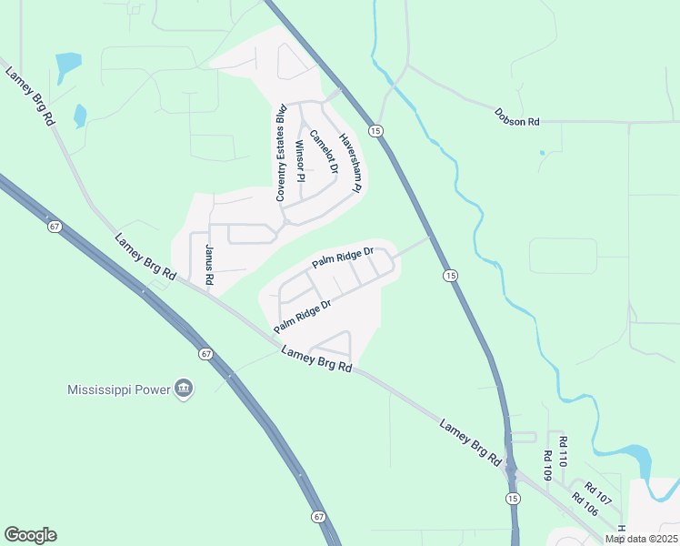 map of restaurants, bars, coffee shops, grocery stores, and more near 17126 Palm Ridge Drive in D'Iberville