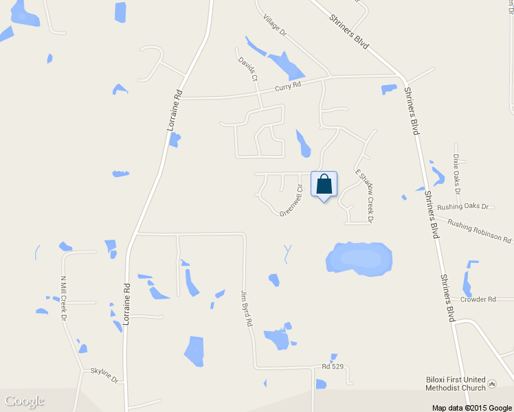map of restaurants, bars, coffee shops, grocery stores, and more near 14984 Greenwell Cir in Biloxi