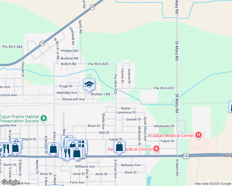 map of restaurants, bars, coffee shops, grocery stores, and more near 922a North Vivian Avenue in Eunice