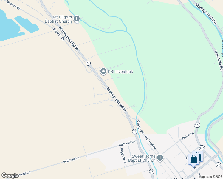 map of restaurants, bars, coffee shops, grocery stores, and more near 814 Maringouin Road West in Maringouin