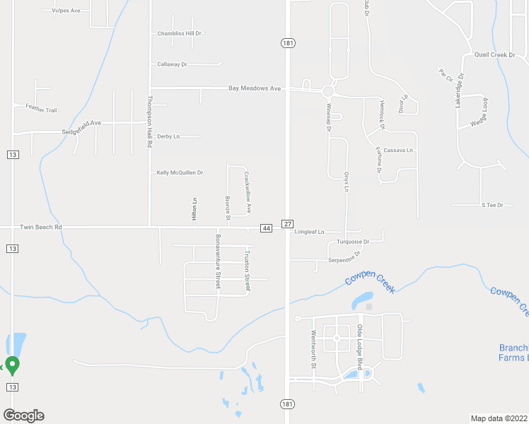 map of restaurants, bars, coffee shops, grocery stores, and more near 9907 Twin Beech Road in Fairhope