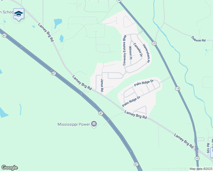 map of restaurants, bars, coffee shops, grocery stores, and more near 15549 Quail Creek Cove in Biloxi