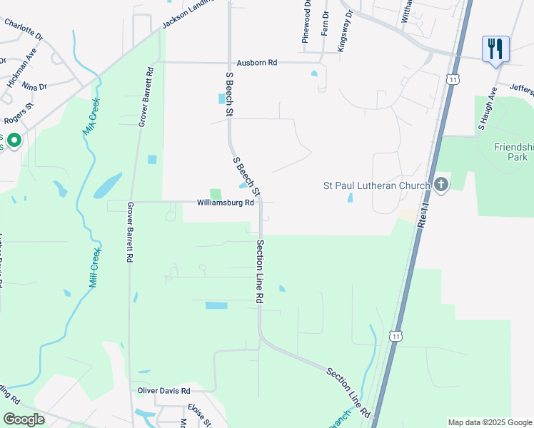 map of restaurants, bars, coffee shops, grocery stores, and more near 1569-1599 S Beech St in Picayune