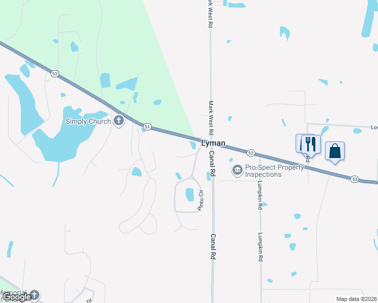 map of restaurants, bars, coffee shops, grocery stores, and more near 18016 Mustang Place in Gulfport