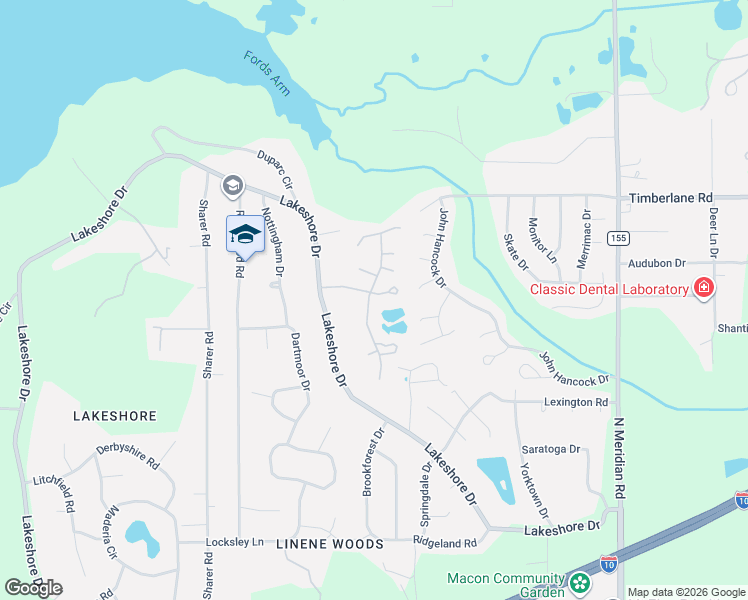 map of restaurants, bars, coffee shops, grocery stores, and more near 349 Hunters Crossing in Tallahassee