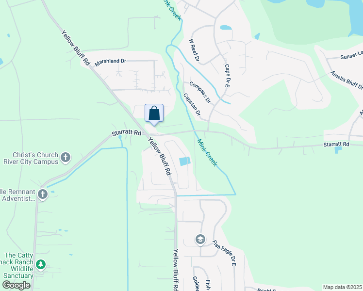 map of restaurants, bars, coffee shops, grocery stores, and more near 14598 Spring Light Circle in Jacksonville