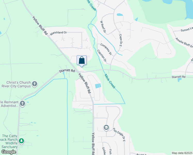 map of restaurants, bars, coffee shops, grocery stores, and more near 14598 Spring Light Circle in Jacksonville