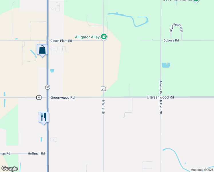 map of restaurants, bars, coffee shops, grocery stores, and more near 19001 County Road 36 in Summerdale
