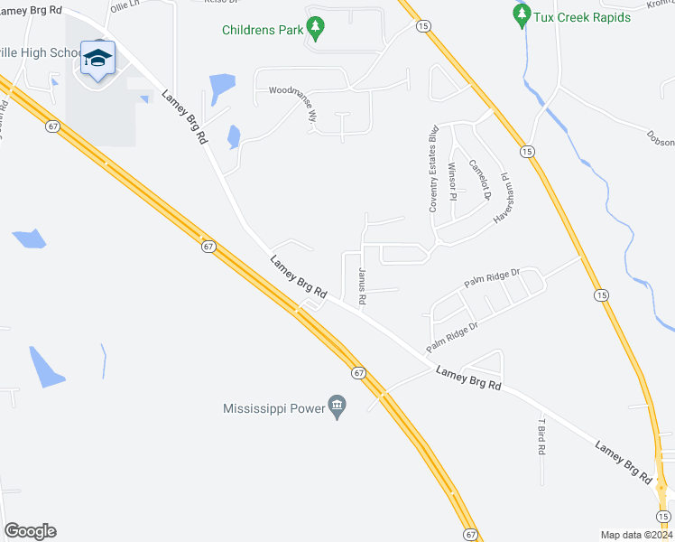 map of restaurants, bars, coffee shops, grocery stores, and more near 15111 Deer Creek Drive in Biloxi