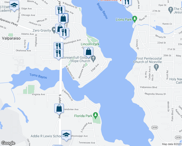 map of restaurants, bars, coffee shops, grocery stores, and more near 29 Southview Avenue in Valparaiso