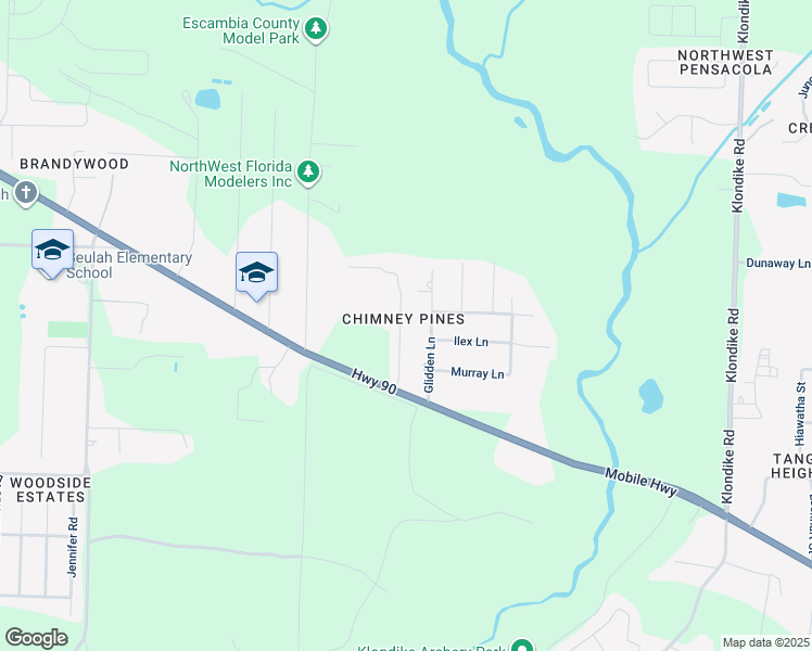 map of restaurants, bars, coffee shops, grocery stores, and more near 7370 Chimney Pines Drive in Pensacola