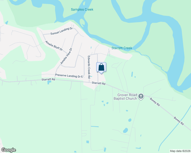 map of restaurants, bars, coffee shops, grocery stores, and more near 14651 Edwards Creek Road in Jacksonville