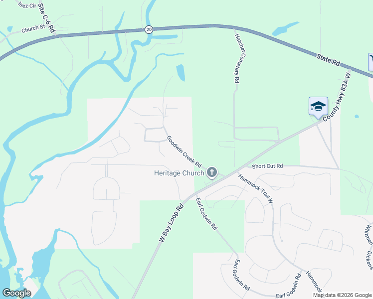 map of restaurants, bars, coffee shops, grocery stores, and more near 266 Goodwin Creek Road in Freeport