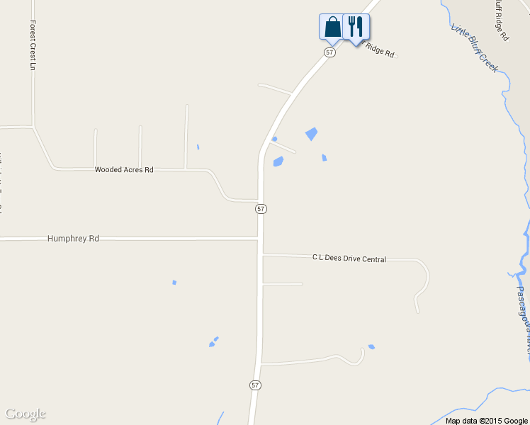 map of restaurants, bars, coffee shops, grocery stores, and more near 11024 Highway 57 in Vancleave