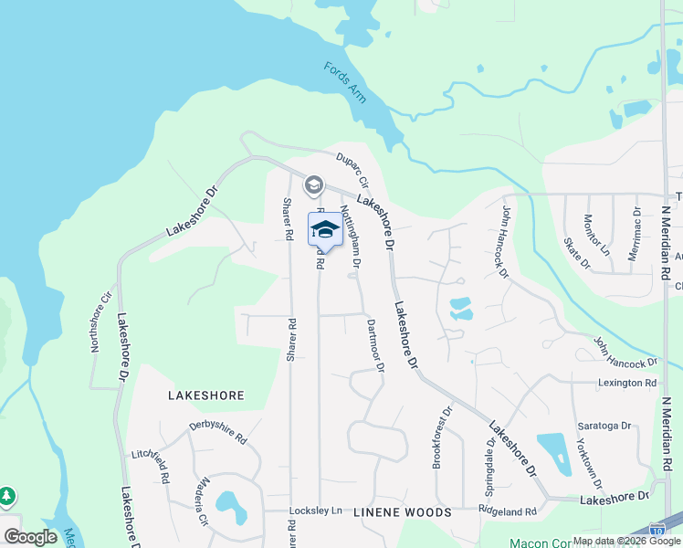 map of restaurants, bars, coffee shops, grocery stores, and more near 409 Nottingham Court in Tallahassee