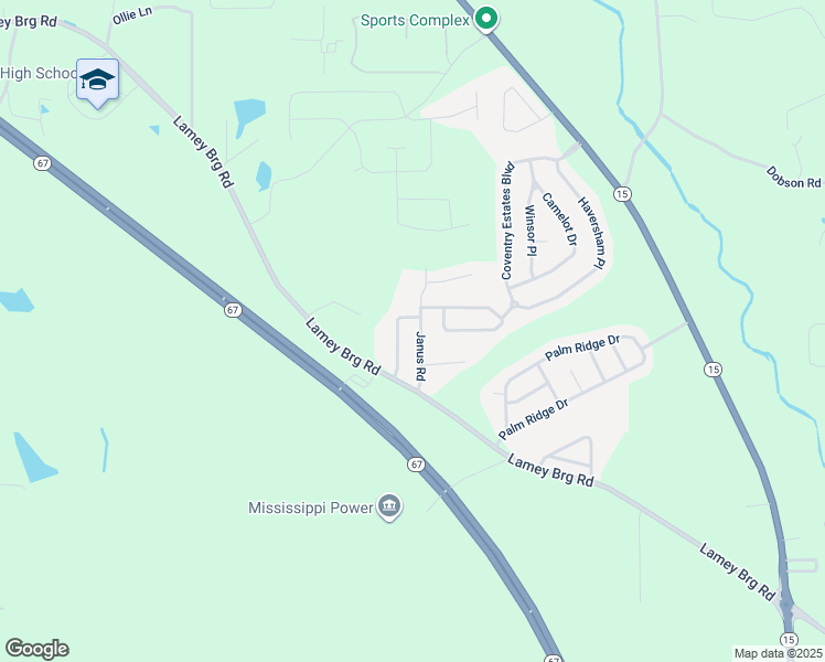 map of restaurants, bars, coffee shops, grocery stores, and more near 15142 Janus Road in Biloxi
