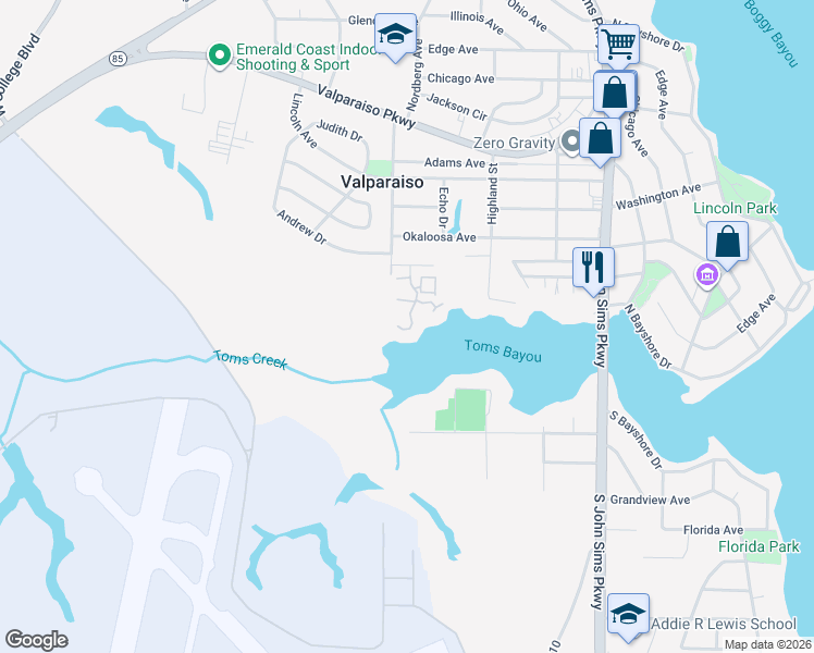 map of restaurants, bars, coffee shops, grocery stores, and more near 61 Hidden Cove Drive in Valparaiso