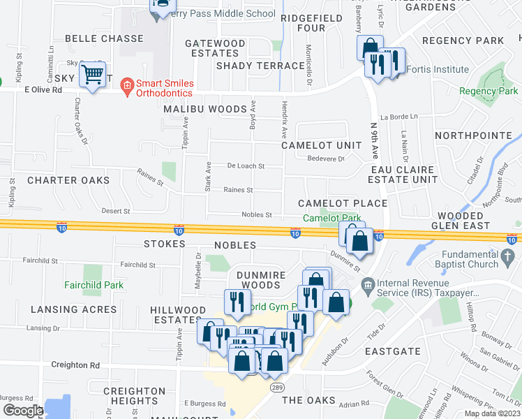 map of restaurants, bars, coffee shops, grocery stores, and more near 3780 Nobles Street in Pensacola