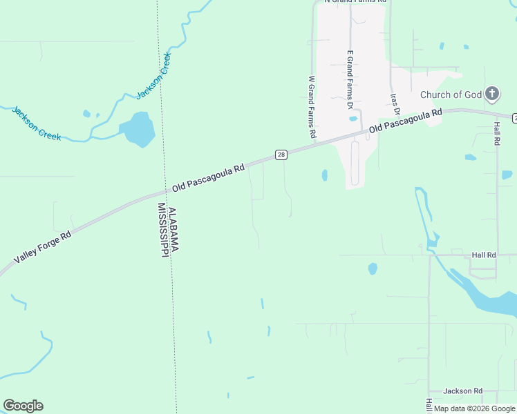 map of restaurants, bars, coffee shops, grocery stores, and more near 14905 Old Pascagoula Road in Grand Bay