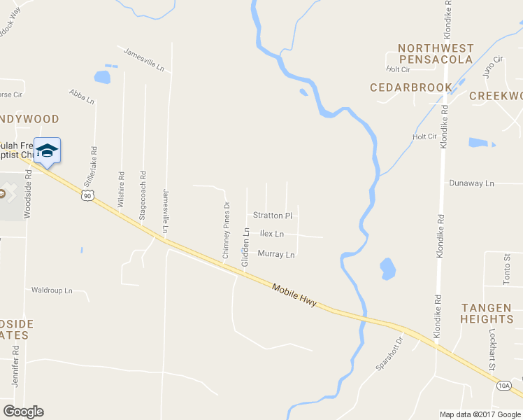 map of restaurants, bars, coffee shops, grocery stores, and more near 5416 Stratton Place in Pensacola