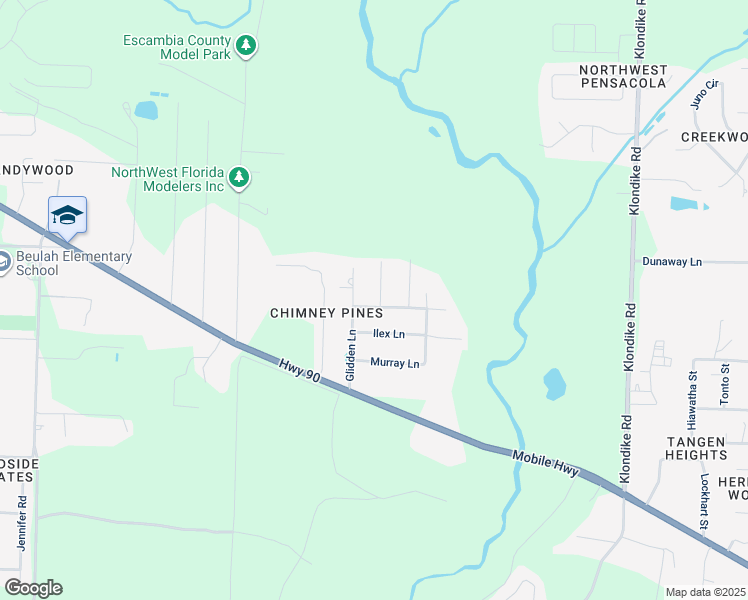 map of restaurants, bars, coffee shops, grocery stores, and more near 5416 Stratton Place in Pensacola