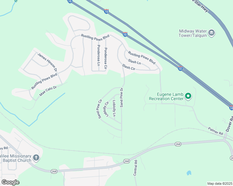 map of restaurants, bars, coffee shops, grocery stores, and more near 40 Loblolly Circle in Midway