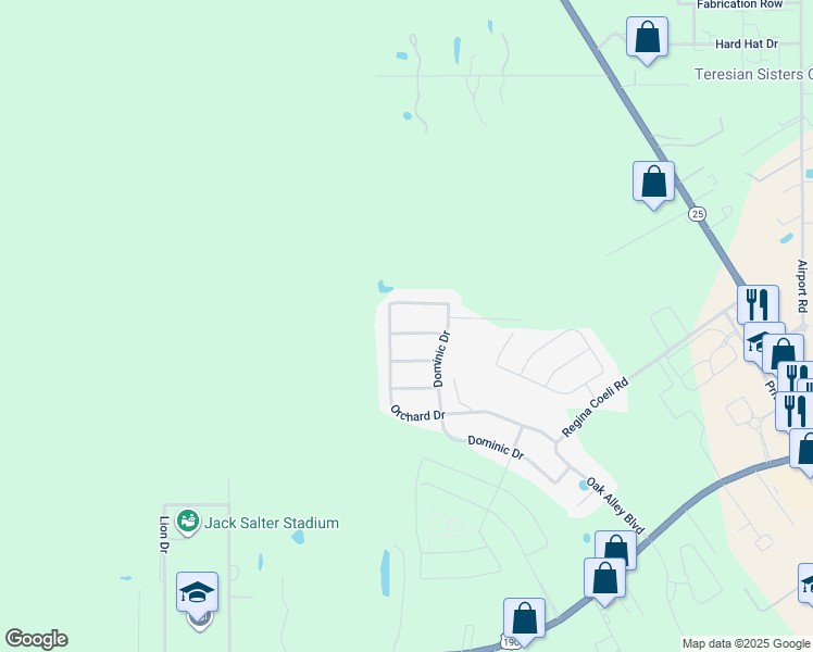 map of restaurants, bars, coffee shops, grocery stores, and more near 1924 Bryce Drive in Covington