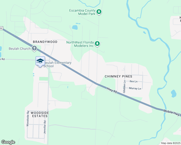 map of restaurants, bars, coffee shops, grocery stores, and more near 7417 Stagecoach Road in Pensacola