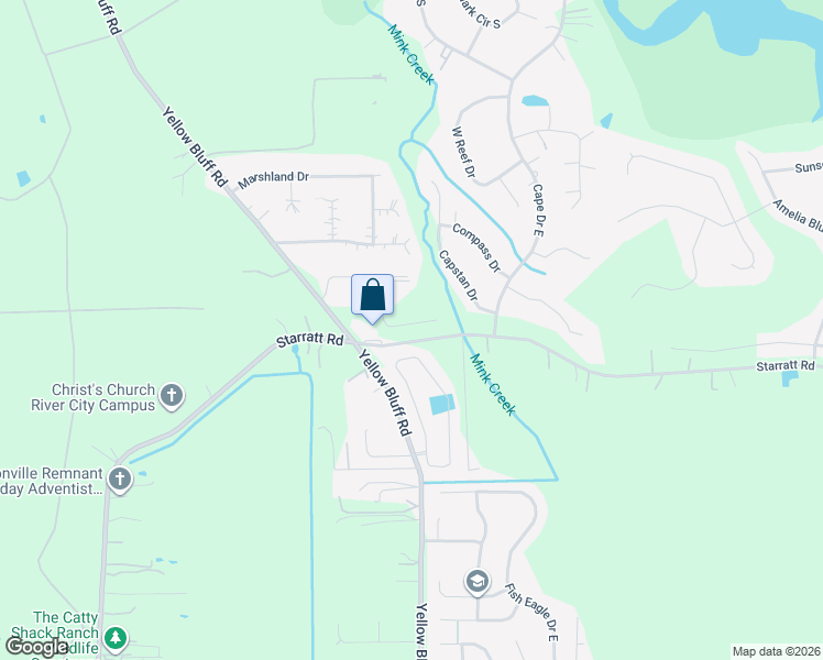 map of restaurants, bars, coffee shops, grocery stores, and more near 14634 Lattice Court in Jacksonville