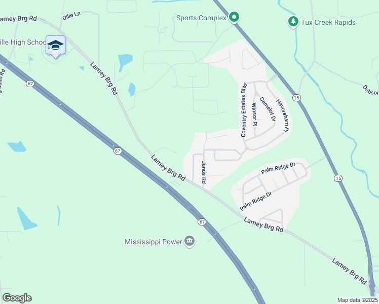 map of restaurants, bars, coffee shops, grocery stores, and more near 15135 Deer Creek Drive in Biloxi