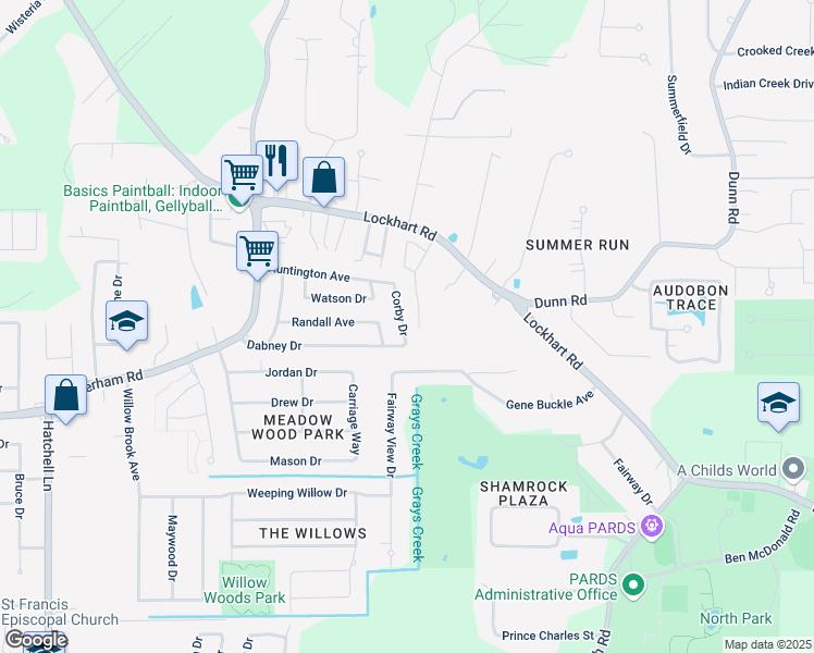 map of restaurants, bars, coffee shops, grocery stores, and more near 30520 Corby Drive in Denham Springs