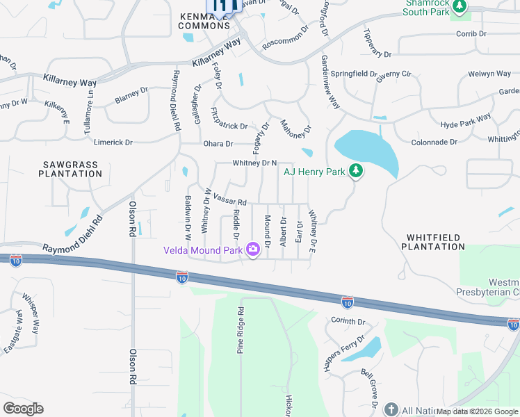 map of restaurants, bars, coffee shops, grocery stores, and more near 3250 Mound Drive in Tallahassee