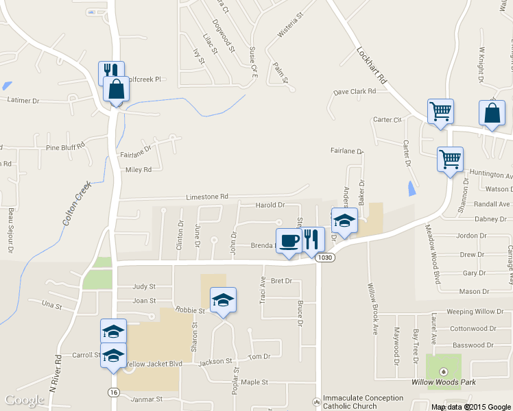 map of restaurants, bars, coffee shops, grocery stores, and more near 8380 Harold Drive in Denham Springs